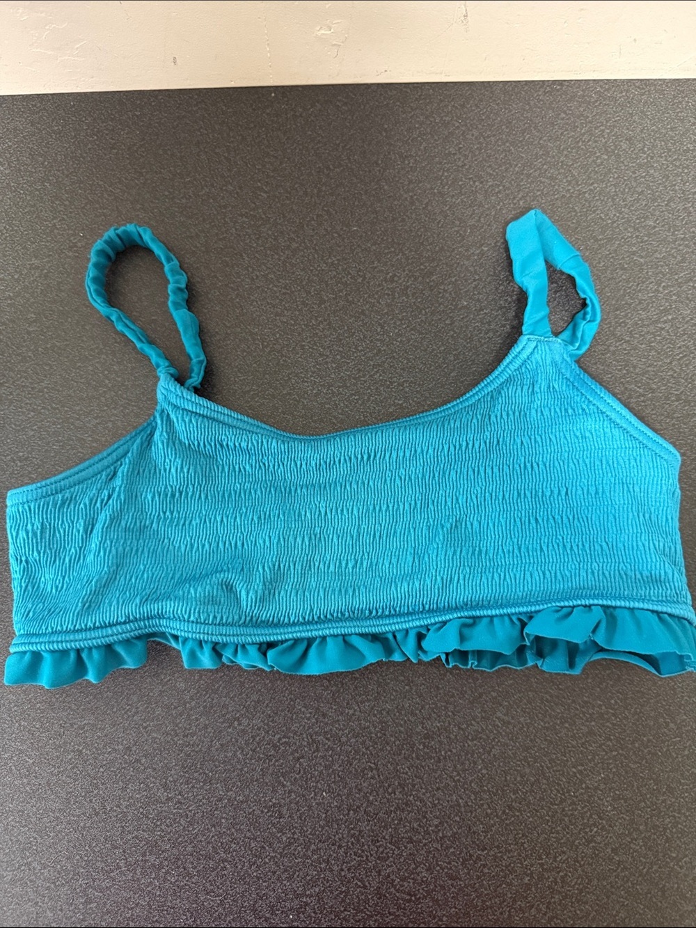 abercrombie kids Teal Ruffled Bikini Top